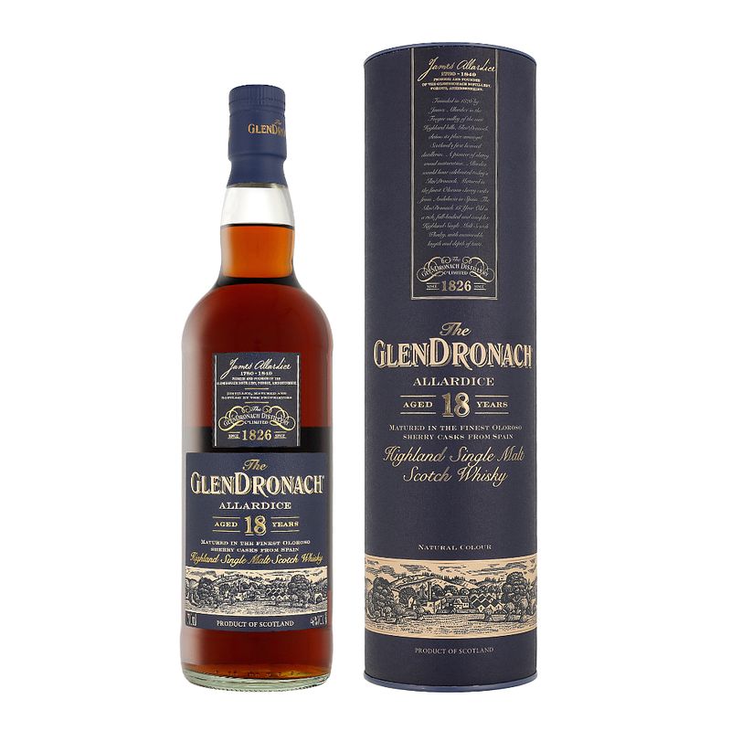 Foto van The glendronach 18 years allardice 0.7 liter whisky + giftbox