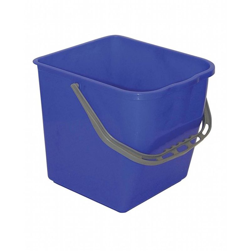 Foto van Synx tools emmer blauw - mopwagen - schoonmaak/schoonmaakartikelen - werkwagen - rolemmers - 10 liter