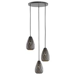 Foto van Moderne hanglamp onyx - metaal - grijs