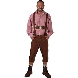 Foto van Oktoberfest bruine bierfeest/oktoberfest lederhosen verkleedkleding voor heren 64-66 (2xl) - carnavalsbroeken