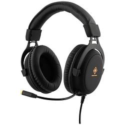 Foto van Deltaco gaming gam-030 over ear headset kabel gamen stereo zwart volumeregeling, microfoon uitschakelbaar (mute)