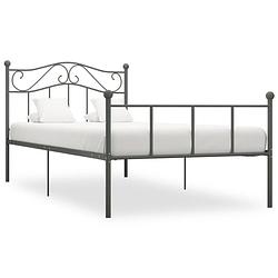 Foto van Vidaxl bedframe metaal grijs 100x200 cm