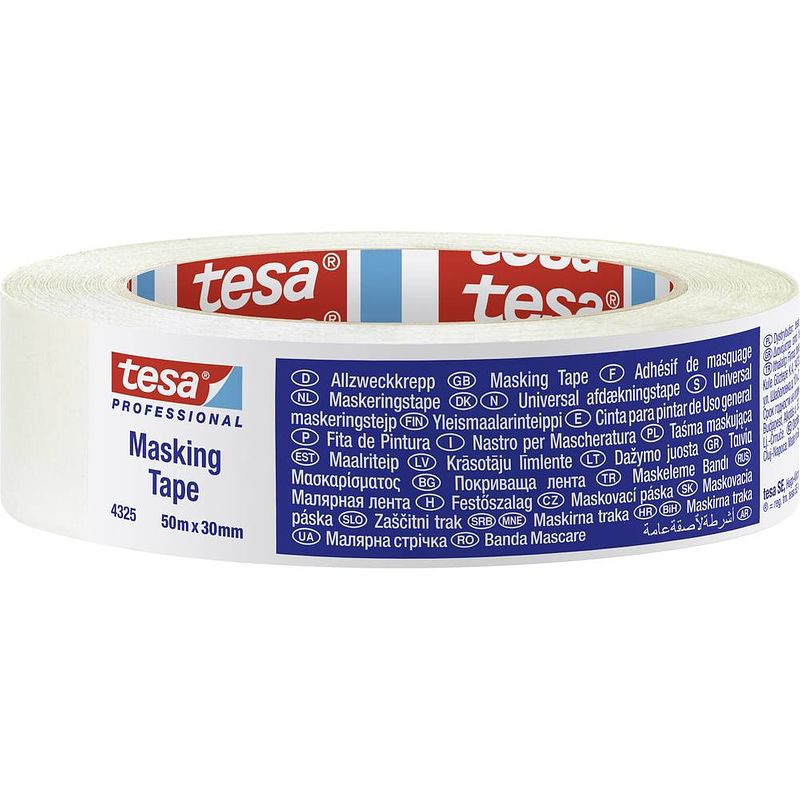 Foto van Tesa standard 04325-00002-01 schilderstape tesa professional beige (l x b) 50 m x 30 mm 1 stuk(s)