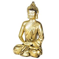 Foto van Boeddha beeld goud 35 cm - boeddha beeldjes voor binnen gebruik