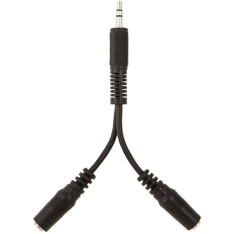 Foto van Belkin f3y121bt0.1m belkin jackplug audio y-kabel [1x jackplug male 3,5 mm - 2x jackplug female 3,5 mm] zwart