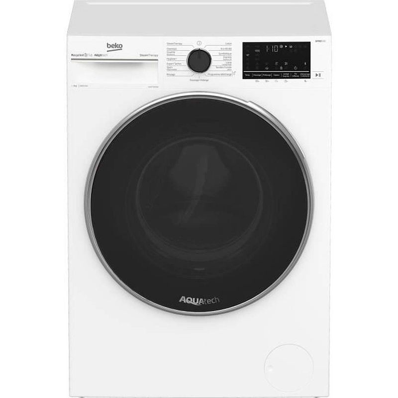 Foto van Beko b5wft59418w patrijspoortwasmachine - 9 kg - l60cm - inductie - 1400 tpm - wit