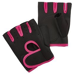 Foto van Fit essentials fitness handschoenen zwart/roze medium