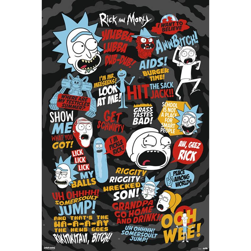 Foto van Grupo erik rick and morty quotes poster 61x91,5cm