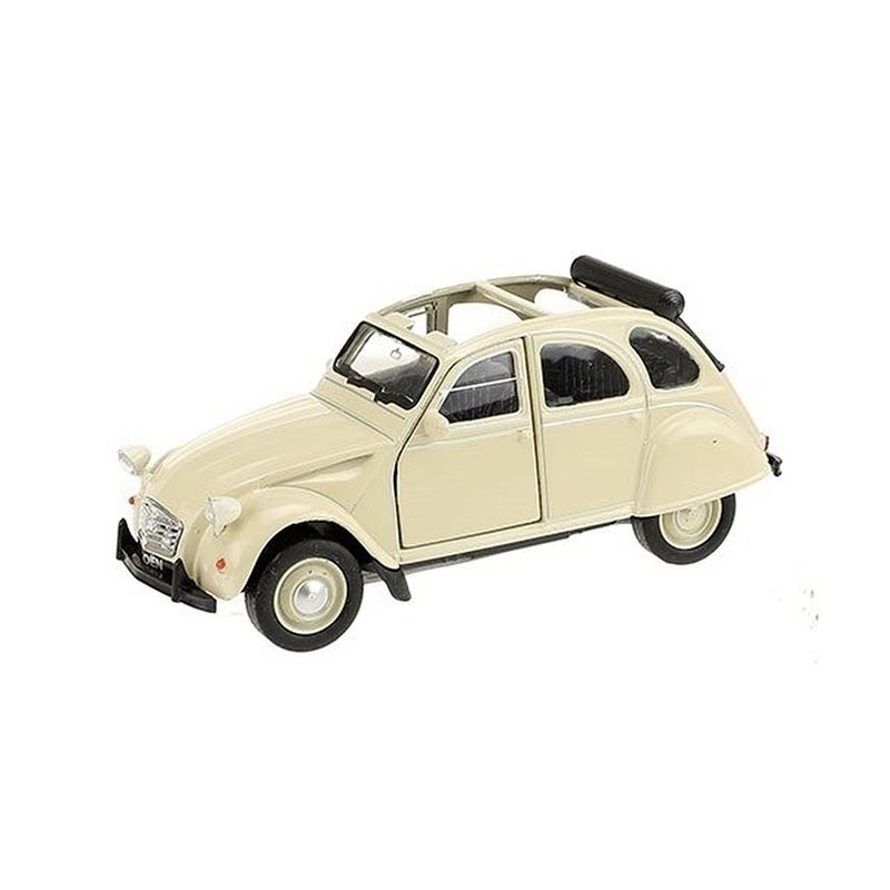 Foto van Modelauto citroen 2cv cabrio wit 1:36 - speelgoed auto'ss