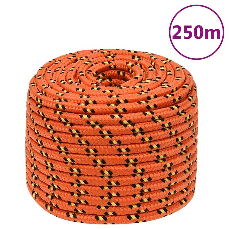 Foto van Vidaxl boottouw 12 mm 250 m polypropyleen oranje