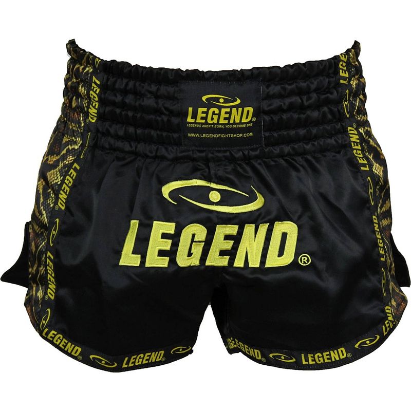 Foto van Legend sports kickboksshort trendy unisex satijn zwart maat xs