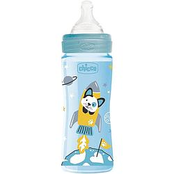 Foto van Chicco zuigfles 330 ml polymeer/siliconen blauw/transparant