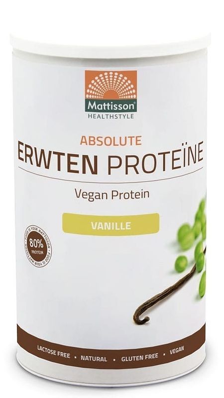 Foto van Mattisson healthstyle vegan absolute erwten proteïne poeder vanille