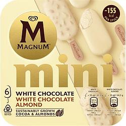 Foto van Magnum mini ijs white chocolate & white almond 6 stuks 6 x 55ml bij jumbo