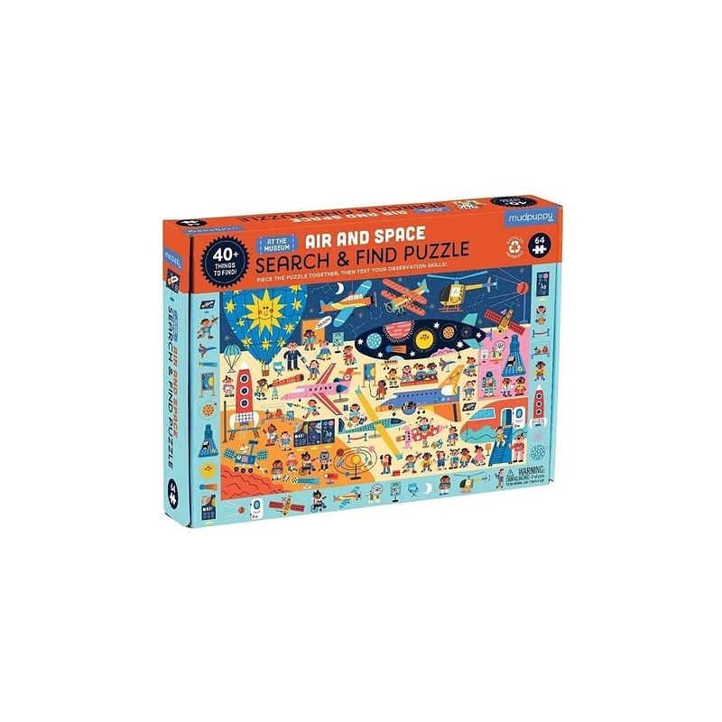 Foto van Mudpuppy 64 pcs search & find puzzle/air and space museum