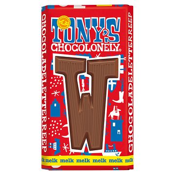 Foto van Tony'ss chocolonely melk chocoladeletterreep w 180g bij jumbo