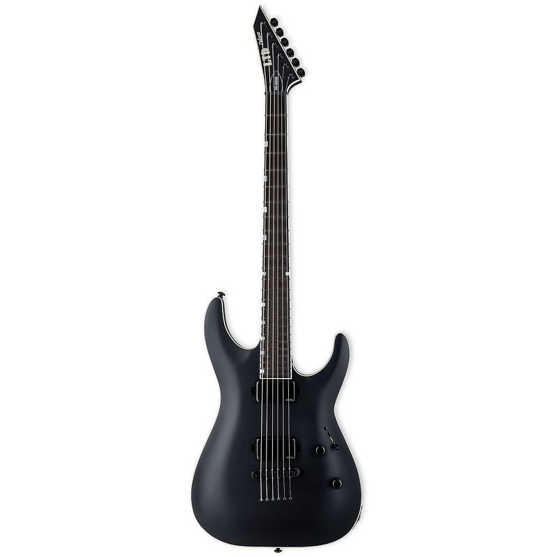 Foto van Esp ltd deluxe mh-1000 baritone black satin elektrische bariton gitaar