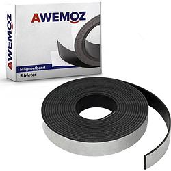Foto van Awemoz magneetband met plakstrip - 5 meter lang - magneetstrip - magneet tape - magnetisch tape - zelfklevend - zwart