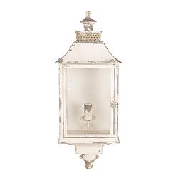 Foto van Clayre & eef wandlamp 25x17x62 cm beige ijzer glas muurlamp beige muurlamp