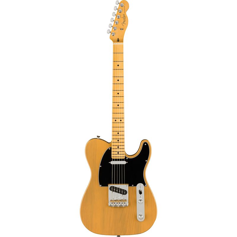 Foto van Fender american professional ii telecaster mn butterscotch blonde elektrische gitaar met koffer