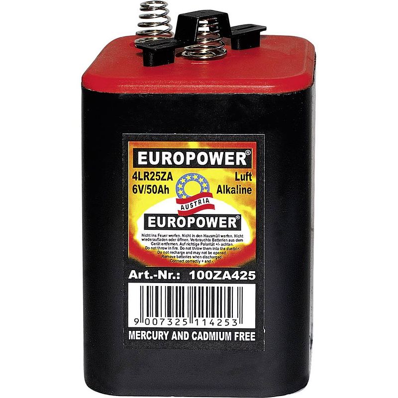 Foto van Europower 4lr25sz speciale batterij 4lr25 veercontact alkaline 6 v 50000 mah 1 stuk(s)