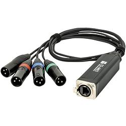 Foto van Showgear cs-4 m/3 4-kanaals 3p dmx (male) splitter via rj45