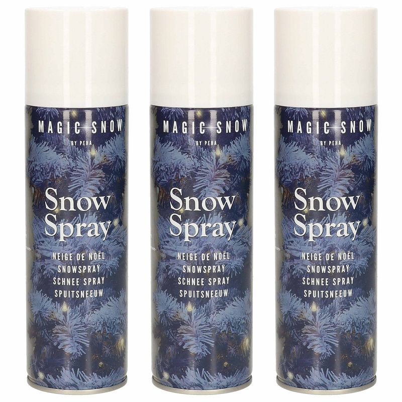 Foto van 3 spuitbussen sneeuwspray van 300 ml - decoratiesneeuw