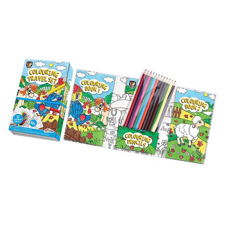 Foto van Grafix kleurboekjes (2st.) met potloden boerderij