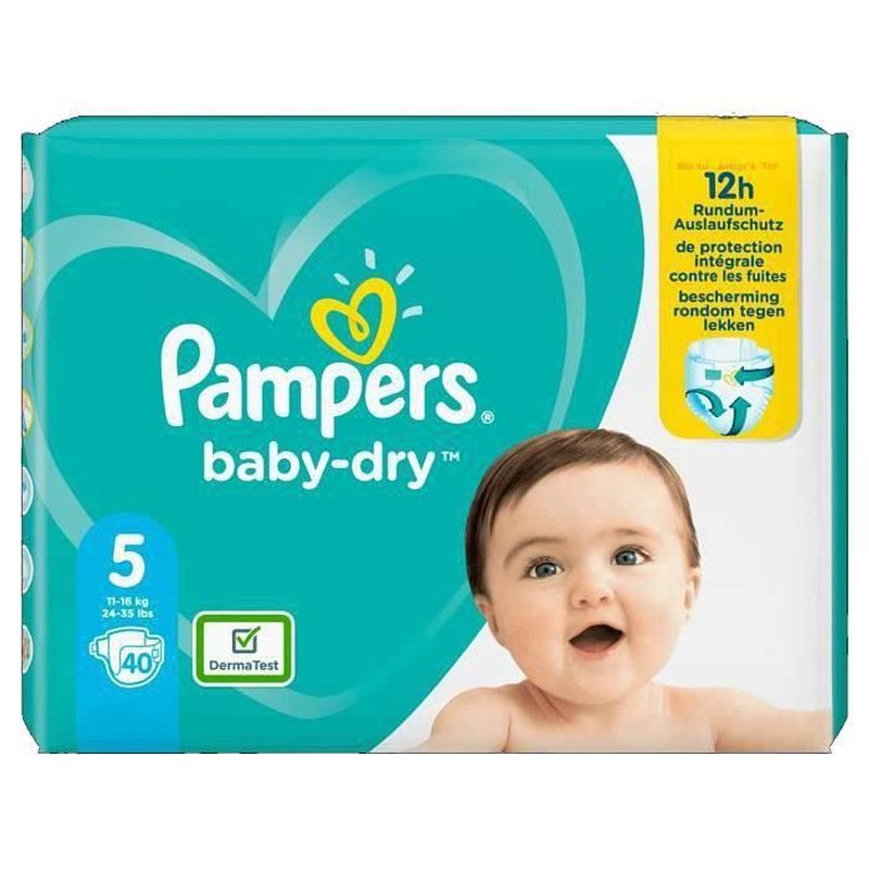 Foto van Pampers baby-dry maat 5, 40 luiers