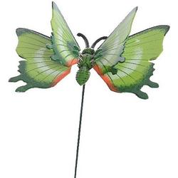 Foto van Metalen vlinder groen 11 x 70 cm op steker - tuinbeelden
