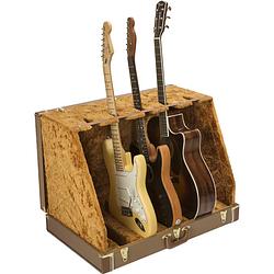 Foto van Fender classic series case stand 5 brown statief voor vijf gitaren / basgitaren