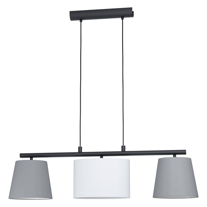 Foto van Eglo almeida 1 hanglamp - e14 - 86 cm - zwart/grijs/wit