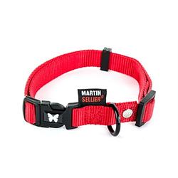 Foto van Martin sellier halsband verstelbaar 50-70 cm nylon rood