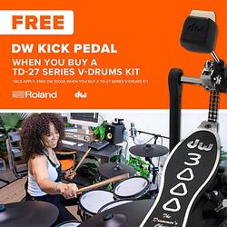 Foto van Roland td-27kv2 v-drums kit met gratis dw 3000 pedaal