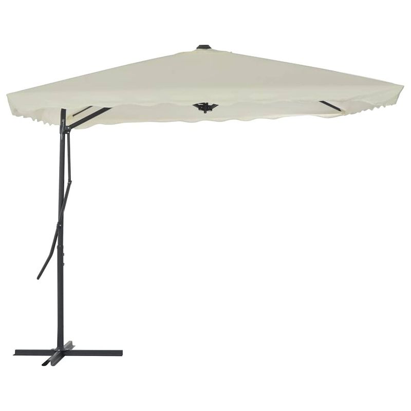 Foto van Vidaxl parasol met stalen paal 250x250 cm zandkleurig