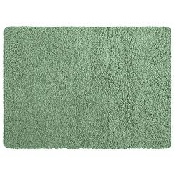 Foto van Msv badkamerkleedje/badmat tapijt - voor de vloer - groen - 50 x 70 cm - langharig - badmatjes