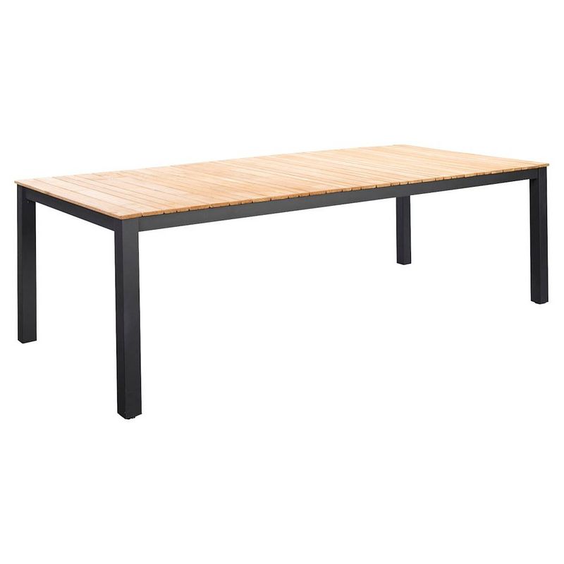 Foto van Yoi diningtafel arashi teak-dark grey 220 x 100 cm