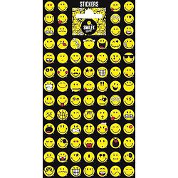 Foto van Funny products stickervel smiley world papier geel 82 stuks