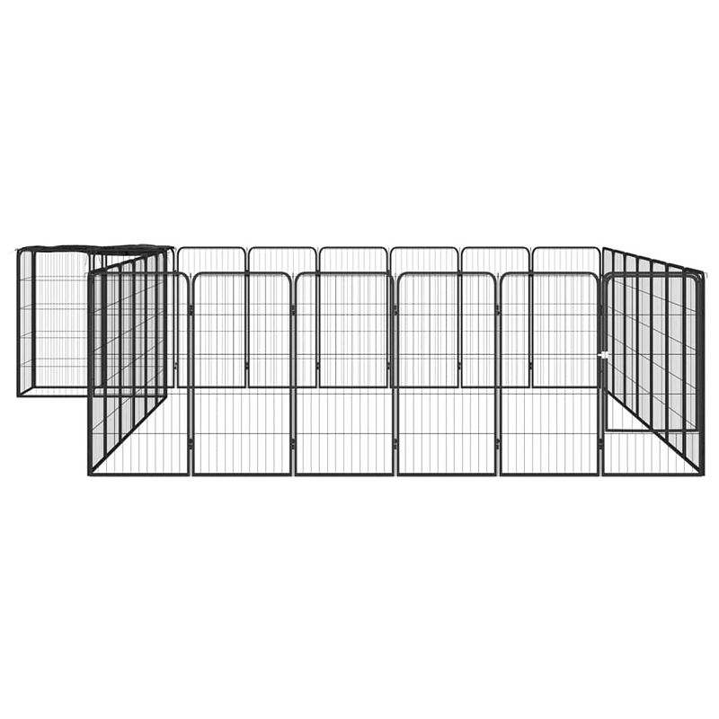 Foto van The living store hondenkennel 400x350x100 cm - stevig staal - waterbestendig - met veiligheidsgrendel