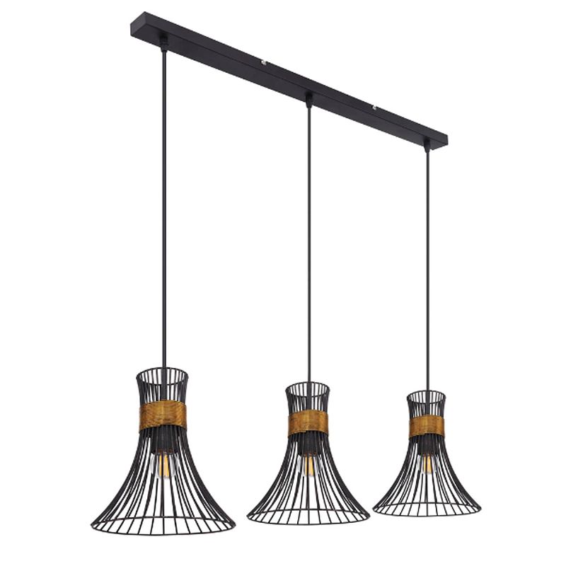 Foto van Industriële hanglamp purra - l:80cm - e27 - metaal - zwart