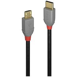 Foto van Lindy usb-kabel usb 2.0 usb-c stekker, usb-micro-b stekker 1 m zwart, grijs 36891