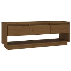 Foto van The living store houten tv-meubel - zwevend - honingbruin - 110.5 x 34 x 40 cm - massief grenenhout