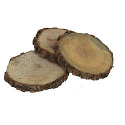 Foto van Boomschijven onderzetters voor glazen - hout - 4x - d10 cm - rond - gelakt - glazenonderzetters