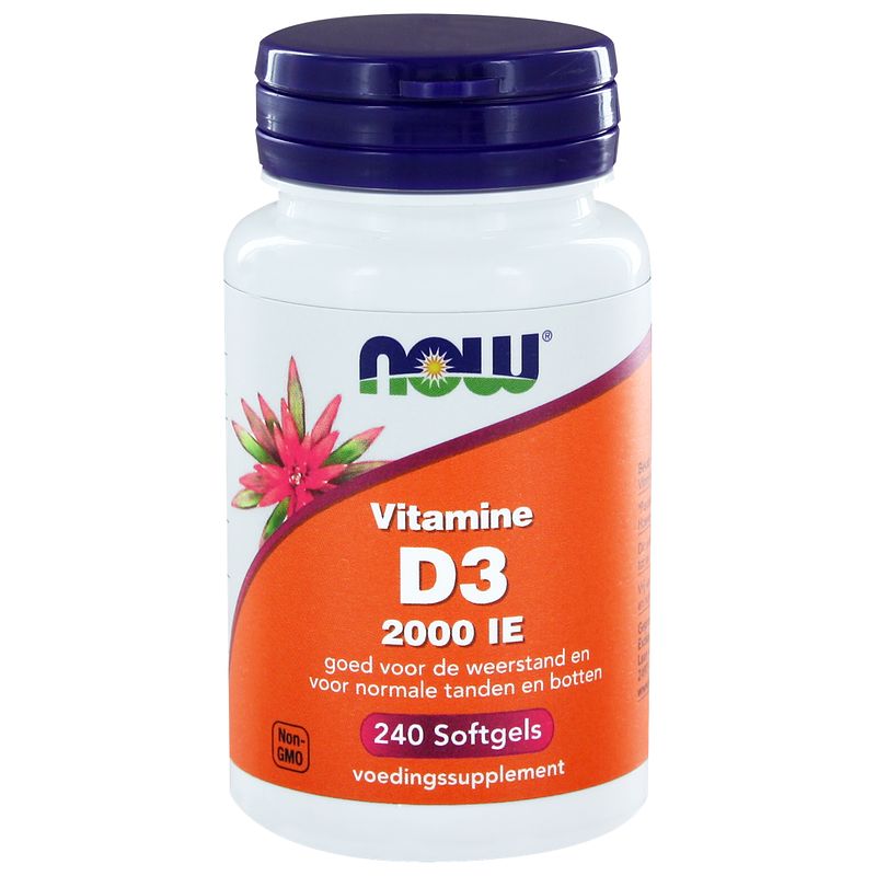 Foto van Now vitamine d3 2000 ie softgels 240st