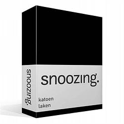 Foto van Snoozing - laken - katoen - lits-jumeaux - 240x260 - zwart