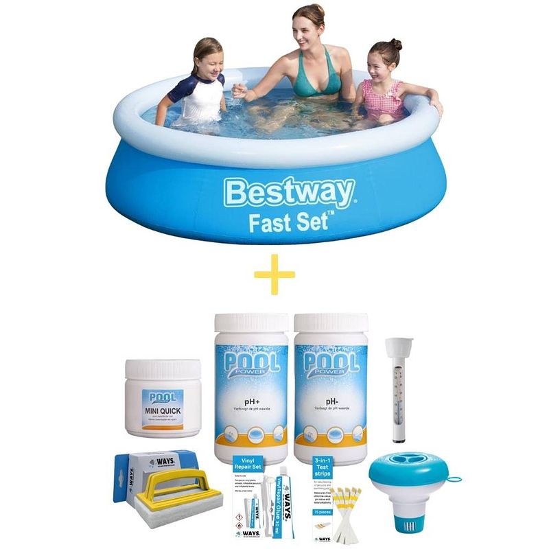 Foto van Bestway zwembad - fast set - 183 x 51 cm - inclusief onderhoudspakket small