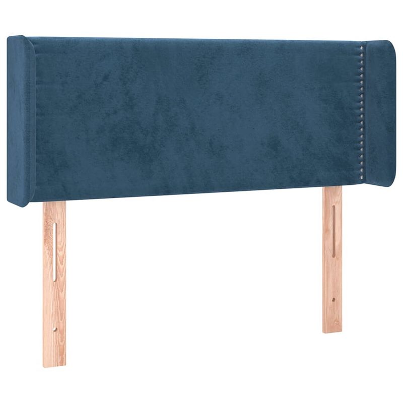 Foto van The living store hoofdbord - 83 x 16 x 78/88 cm - zacht fluweel donkerblauw