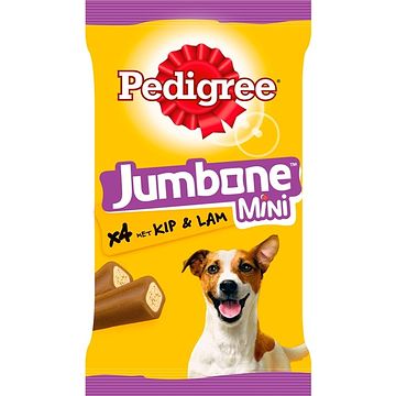 Foto van Pedigree jumbone mini kauwstaaf kip & lam hondensnack 4 stuks bij jumbo