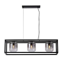 Foto van Freelight hanglamp dentro 3 lichts l 110 cm rook glas zwart