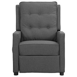 Foto van The living store verstelbare fauteuil - lichtgrijs - stof - ijzer - 70x90.5x101 cm - met verstelbare rugleuning -